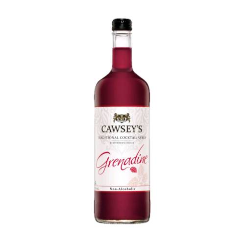 Grenadine Cawseys cawseys grenadine is a non alcoholic bar syrup characterized by a flavour that is both tart and sweet and by a deep red colour and should be flavoured with pomegranate.