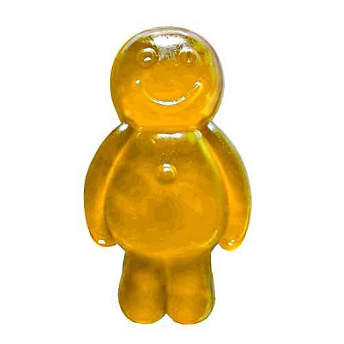 Apricot Jelly baby made with gelatin and sugar with a gummi soft candy and is sweet jelly with a apricot flavour and orange in color.