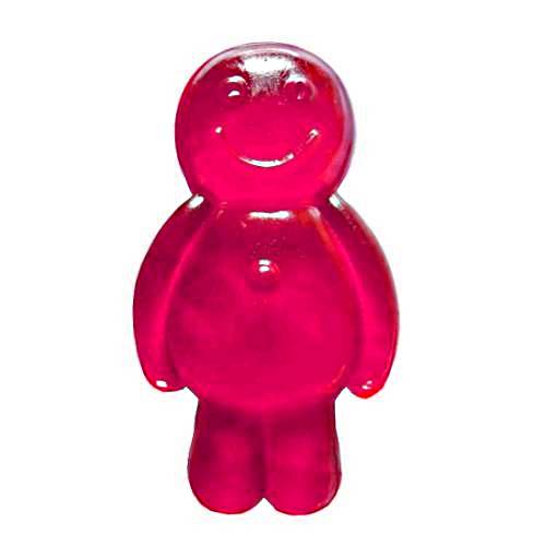 Jelly baby Cranberry made with sugar and gelatin with a soft candy gummi and is sweet jelly with a strong cranberry flavour and bright red in color.