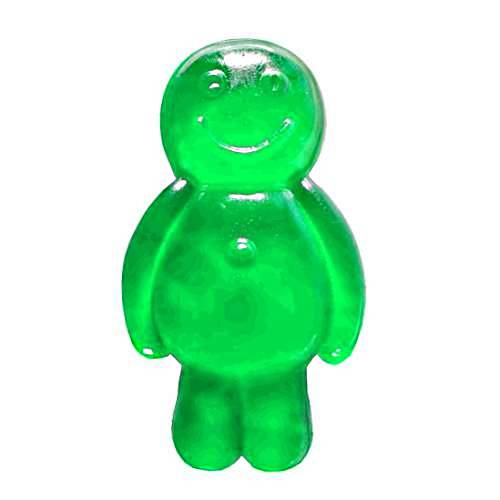 Jelly Baby Kiwi kiwi jelly babies are a gummi soft candy with a bright green color made with sugar and gelatin making a sweet jelly with a strong taste of kiwi.