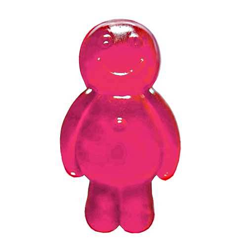 Jelly Baby Pomegranate jelly baby with pomegranate flavour are a gummi soft candy with a dark pink color made with sugar and gelatin and is sweet jelly with a rich pomegranate flavour.