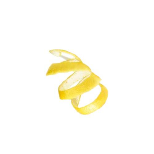 Lemon Peel lemon peel is the skin of a lemon and full of lemon oils and are used in cocktail for taste and garnish and can be shaped in may styles.