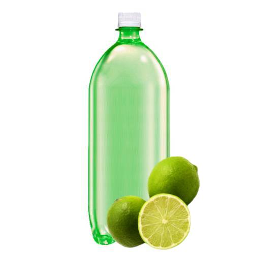 Lime Soda lime flavoured soda water that comes in many green colors.