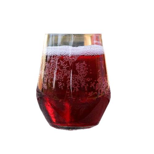 Lingonberry soda water is a rich red color and full lingonberry flavour.