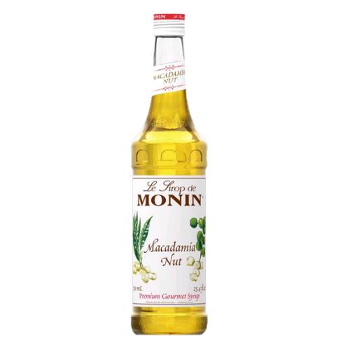 Monin macadamia syrup made with sugar water and macadamia nut juice and cooked until thick.