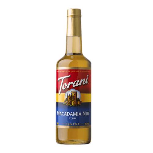 Torani Macadamia nut syrup sweet yet rich it shines like the sun in your mochas cocoas and lattes.