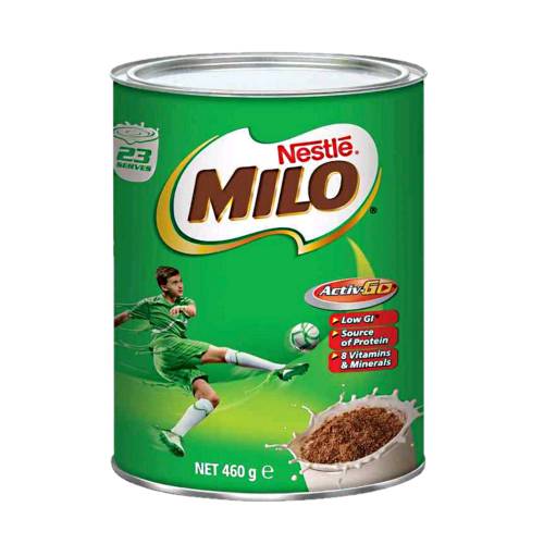 Milo Powder milo powder is a chocolate and malt powder typically mixed with hot water or milk to produce a beverage.