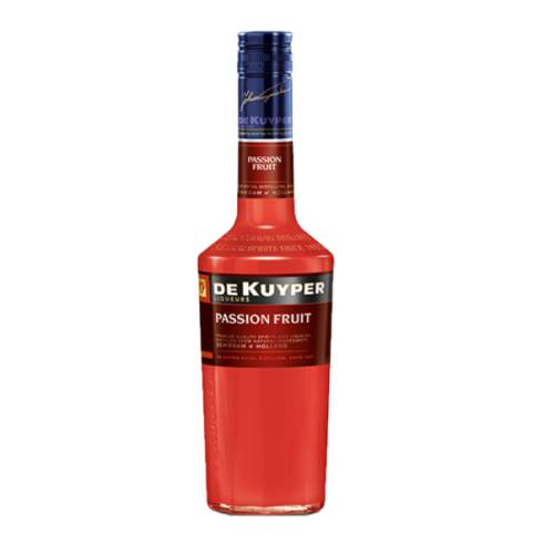 De Kuyper Passion Fruit flavoured liqueur with bright red color.
