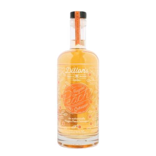 Dillons Peach Schnapps an authentically Niagara Peach Schnapps. Made using only fresh Niagara peaches and our Ontario rye.