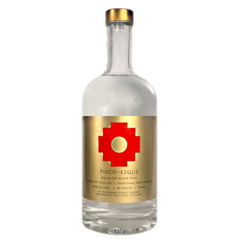 Primary Goods pisco an unaged grape wine brandy made with 100 percent produce and using a traditional mindset.