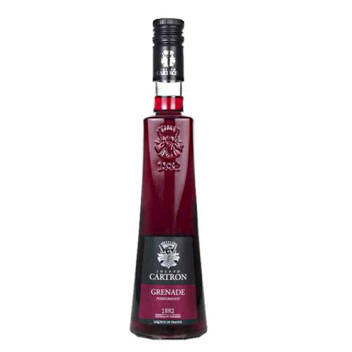 Joseph Cartron pomegranate liqueur made with fresh pomegranate grown in Iran and north asia.