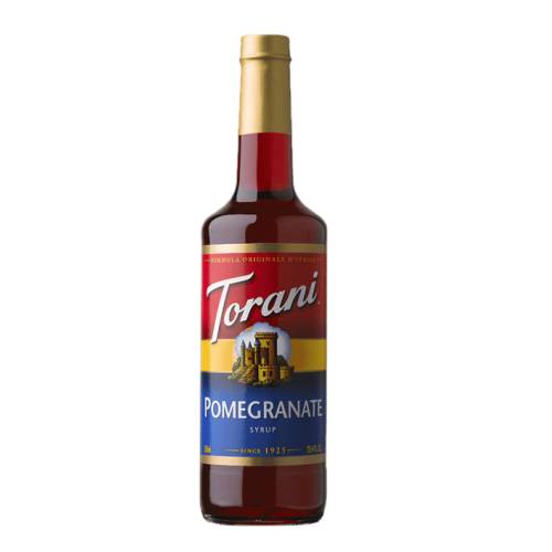 Pomegranate Syrup Torani torani pomegranate syrup taste in an intense red syrup that offers a pleasant tart flavor.