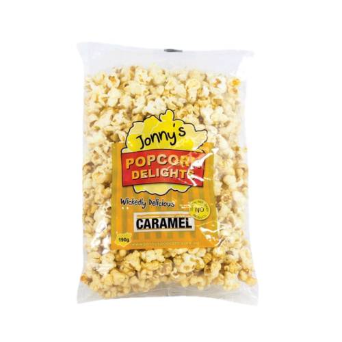 Popcorn Caramel caramel 	popcorn made from corn and is sweet with caramel flavour sugar.