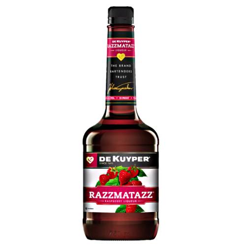 Razzmatazz is a dark red liqueur flavoured with ripe raspberries.