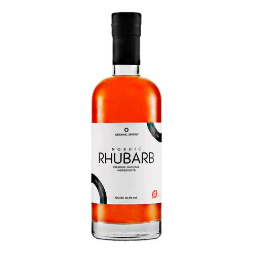 Organic Spirits APS Rhubarb Liqueur from Funen mixed with rosehip.