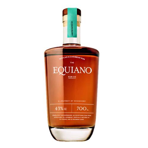 Equiano Rum is natural molasses rum with no spices no additives and no added sugar and aged for a minimum of eight years in the tropical climates of Africa and the Caribbean and married and finish in casks all which create rich and deep flavours.