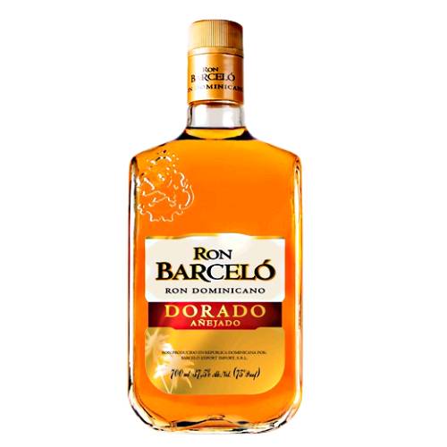 Ron Barcelo Gold Rum with dazzling golden colour.