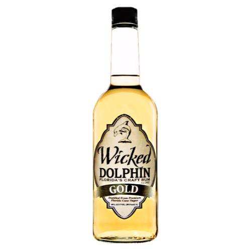 Wicked Dolphin gold rum made with florida Sugar and local ingredients our rum is handcrafted in small batches using an copper pot still.