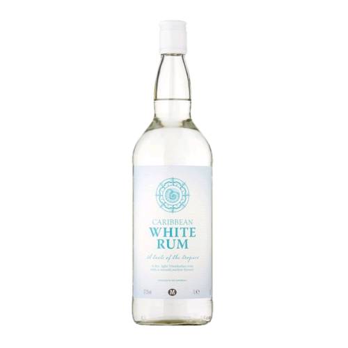 White light silver rum is a distilled beverage made from sugarcane.