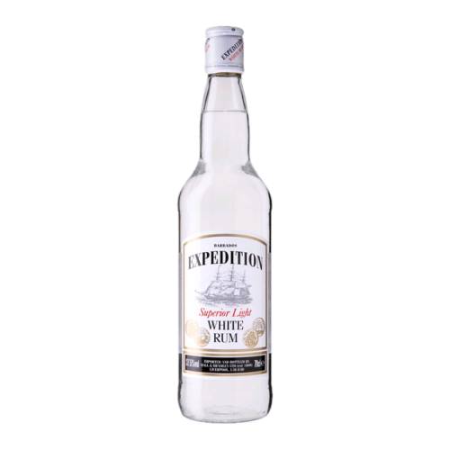 Superior light white silver rum expedition made from sugarcane.