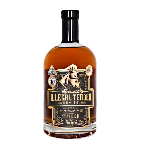 Illegal Tender Rum Co Bushtucker Spiced is made with brown sugar and double distilled using our four plate column still this cane spirit is barrel aged in an ex Shiraz Oak cask for one month and spiced with Kakadu Plum Lemon Myrtle Quandong Wild Rosella and Wattleseed Plus 15 other Spices.