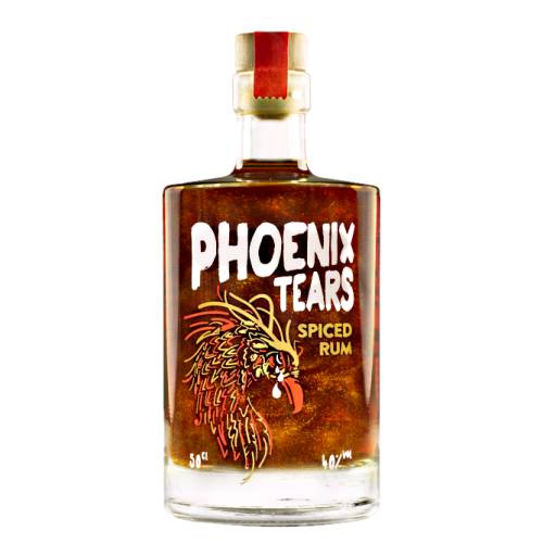 Phoenix Tears spiced rum is a alcoholic made from caribbean rum with shimmering golden color.