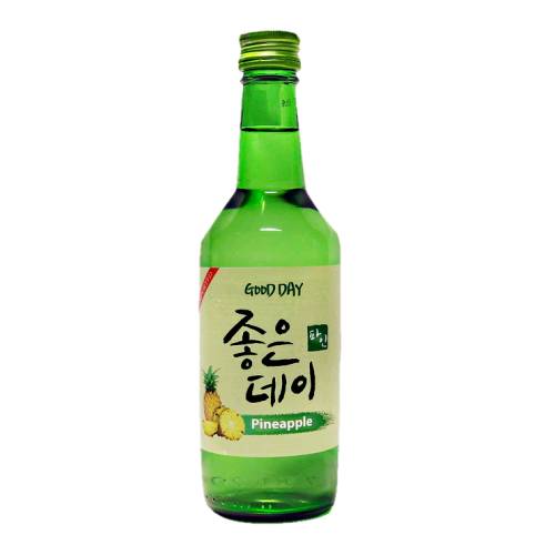 Good Day pineapple soju rice spirit with pineapple flavour.