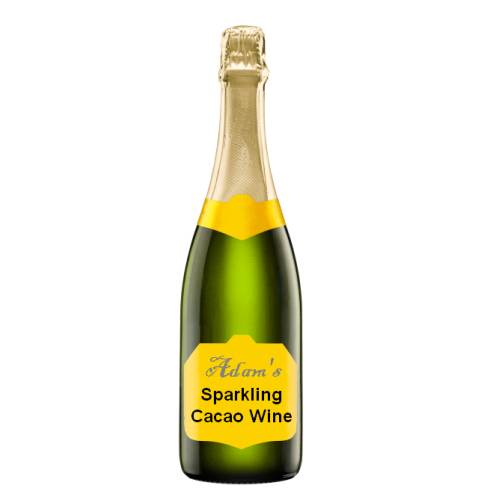 Cacao sparkling wine with significant levels of carbon dioxide in it making it fizzy.