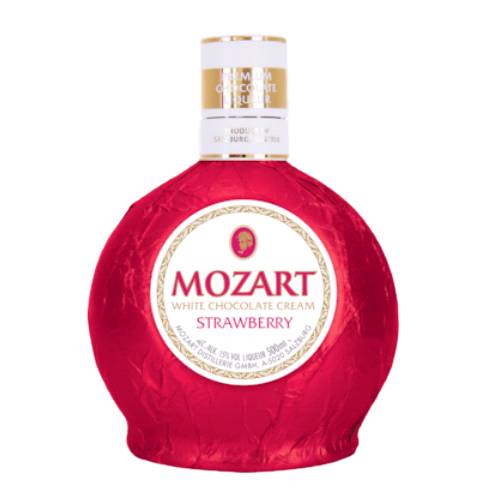 Mozart white chocolate cream strawberry is a unique blend of high quality white chocolate cream and natural strawberry with an incredibly fruity creamy and refreshing finish.