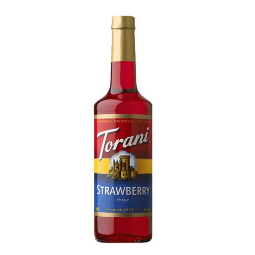 Torani Strawberry syrup made by cooking sugar and yummy strawberries.
