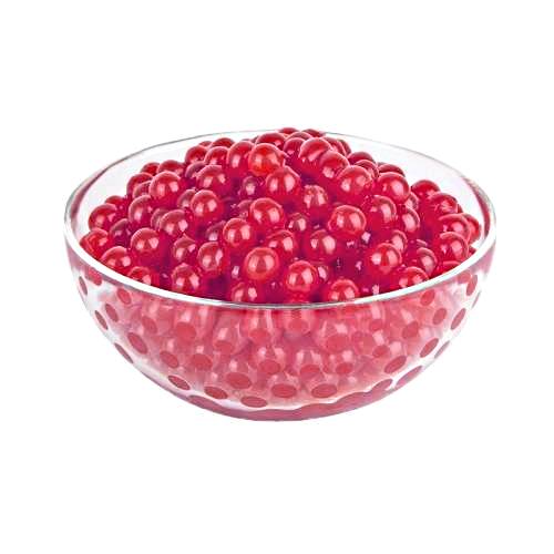 Tapioca balls flavoured with cranberry also called tapioca pearls or boba or bubble.