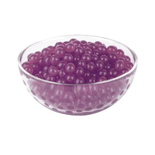 Tapioca balls flavoured with mulberry also called tapioca mulberry pearls or mulberry boba or bubble.