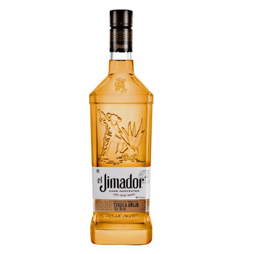 El Jimador anejo tequila with smooth and balanced taste and deep copper colour that has a complex taste of sweet cooked agave taste of wood vanilla brown spice and nutty overtones.