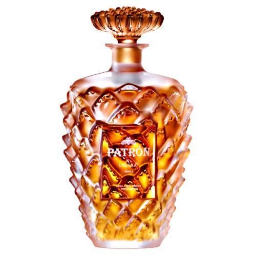 Patron En Lalique Anejo Tequila series three made with 14 different tequilas each aged for up to 8 years in oak casks.