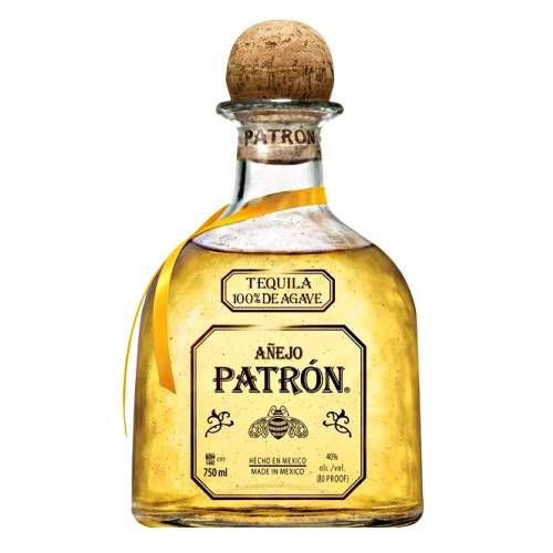 Patron anejo tequila is aged for 12 months in oak and used whiskey barrels and has an oak wood with scent of vanilla raisin and honey taste with a caramel and smoky finish.