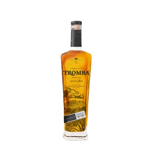 Tromba anejo style tequila with a brigh gold color.