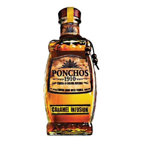 Ponchos 1910 Caramel Tequila a revolutionary infusion of extra premium tequila and lavish caramel toffee.