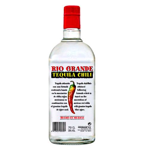 Rio Grande Chili Tequila is a blend of macerated mexican chilies with genuine blue agave tequila.