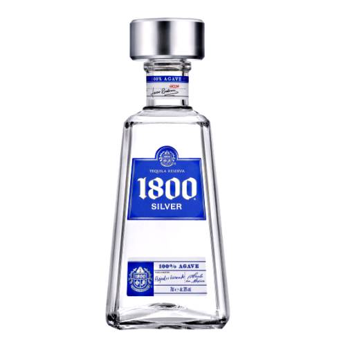 1800 Silver Tequila is made from 100 percent weber blue agave and aged for 8 to 12 years and harvested at their peak then double distilled.
