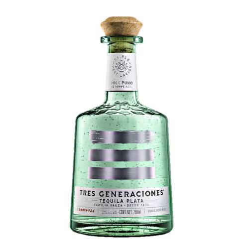 Tres Generaciones silver tequila is un aged crystal clear tequila made from 100 percent blue agave is triple distilled giving it a unique pure agave taste and smoothness.