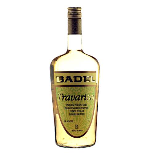 Badel Travarica Herb Brandy is a highly aromatic spirit distilled from good wine and infused with Mediterranean herbs. In Croatia it is served on ice before or after lunch