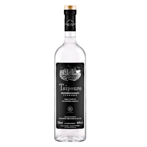 Katsaros tsipouro is bright water white and fruity aroma of the special variety of muscat tirnavos.