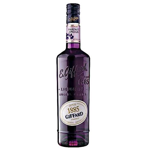 Giffard violet liqueur also called creme de violette is made from the infusion of violet flowers and essential oils of the violet leaves.