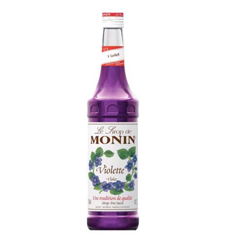Monin Violette syrup with a sweet tast and deep purple color.
