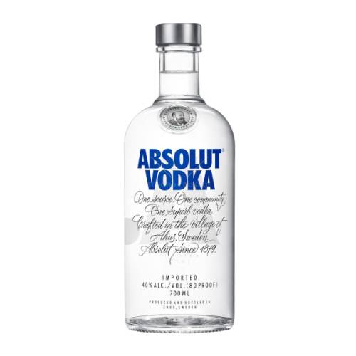 Absolut Vodka is a brand of vodka produced in southern Sweden. The alcohol by volume content present in Absolut is 40 pecentage.
