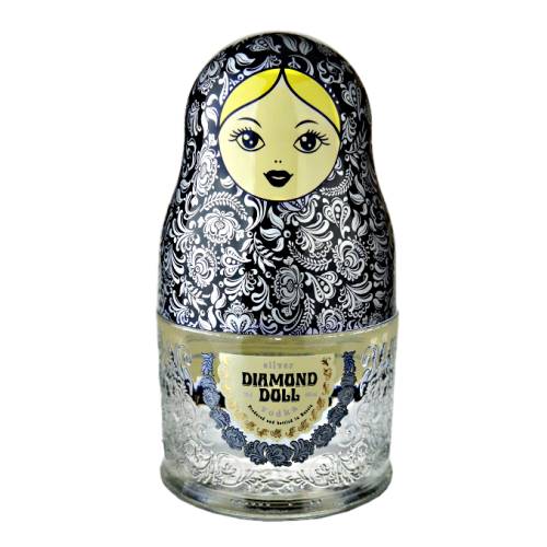Diamond Doll Russian vodka silver showcasing the famous Matryoshka doll is filled with premium quality Russian Vodka.