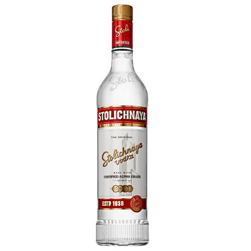 Stolichnaya is an alpha spirit distilled 3 times from selected grain then filtered through birch charcoal quartz sands and blended with pure water.