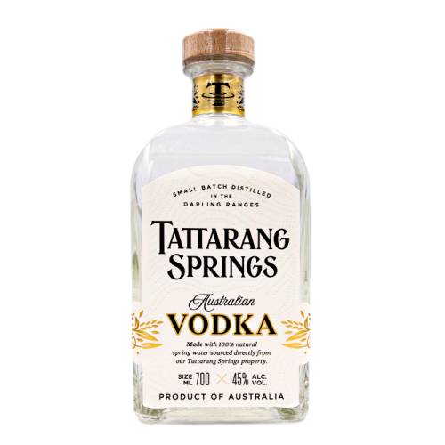 Tattarang Springs Vodka is triple distilled and purposely non charcoal filtered to preserve the natural barley aroma and flavour.