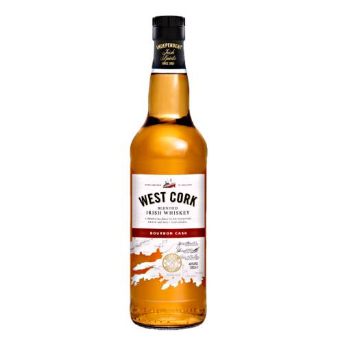 Whiskey Irish West Cork west cork whiskey irish is a delicate blend of grain and malt whiskey matured in spirit casks with a slight citrus and cracked pepper aroma with a smooth and balanced whiskey the taste is one of malt lingering sweetness citrus apple and nutmeg.