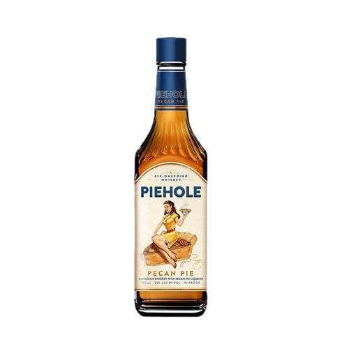 Piehole Pecan flavoured whiskey has the distinctive taste of toasted nutty pecans with background notes of vanilla extract dark brown sugar and baked pie crust.